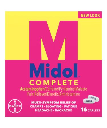 Midol Complete Multi-Symptom Relief, Maximum Strength, Caplets, 16 ct, Packaging May Vary