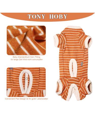 Tony Hoby Shirts for Dogs | Soft & Breathable Dog Suit - Striped T-Shirt for Small to Large Dogs (XL Orange) - Buy Online on GoSupps.com