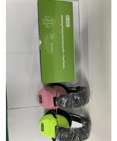 Dr.meter Children Ear Defenders NRR 27dB Protective Earmuffs | Noise Blocking Ear Muffs for Kids | Adjustable Headband | Green & Pink - Buy Online on GoSupps.com
