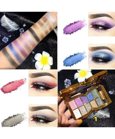 Glitter Eyeshadow Palette - 10 Highly Pigmented Sparkle Shades for Long Lasting Makeup - Buy Online on GoSupps.com