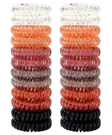 24 Pcs Elastic Spiral Hair Ties  No Crease Coil Hair Band for Women/Girls  Ponytail Holders Hair Accessories  Phone Cord Hair Ties for Thick  Curly  Thin  and Long Hair 6 colors
