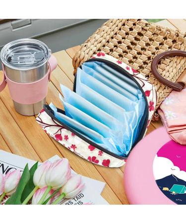 Womens Binding-Up Bags | Cherry Blossom Pink Tampon Storage & Taming Bag with Zip Pockets - Multi-purpose Menstrual Bags - Buy Online on GoSupps.com