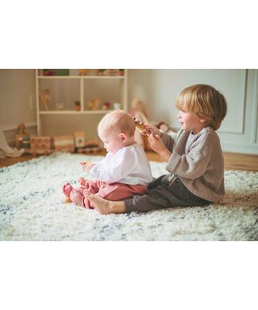 Petit Collage Wooden Baby Hairbrush - FSC-Certified Beech Wood, Soft Bristles, Cute Bear Design - Buy Online on GoSupps.com