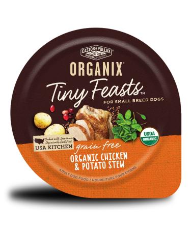 Castor & Pollux Organix Tiny Feasts Grain Free Wet Dog Food (12) 3.5 oz Tubs Chicken & Potato Stew 3.5 Ounce (Pack of 12)