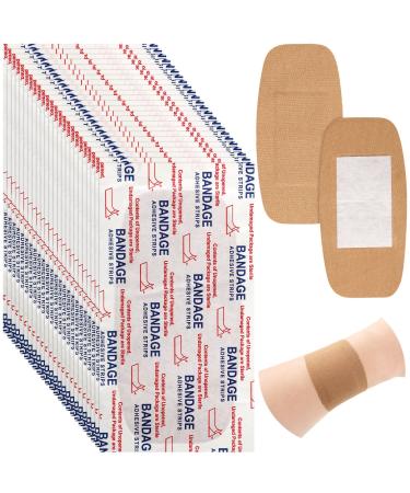 Large Bandages Big Flexible Adhesive Bandages Wound Care Latex Free Fabric Bandages for Care and Protect Wounds  2 x 4 Inch (100 Pcs)
