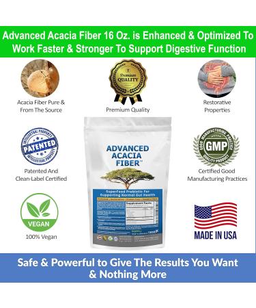 Advanced Acacia Fiber Powder Bundle 2.5 Ibs (40oz) Soluble Fiber Leaky Gut Repair Powder + Organic Use Sodium Bicarbonate Alkaline Supplement for Alkalinity 1LB - Buy Online on GoSupps.com