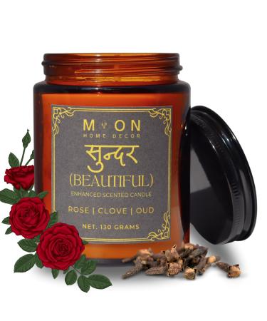 Aromatherapy Scented Candle | Rose Clove & Oud | Natural Soy Essential Oils | Cotton Wick | Ideal for Gifts Travel Home & Bath Wellness | Long-Lasting Jar Candle BEAUTIFUL