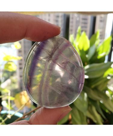 Manekieko Natural Fluorite Water Drop Chakra Thumb Worry Stone - Stress Relief Healing Reiki Crystal Pocket Palm Stone - Buy Online on GoSupps.com