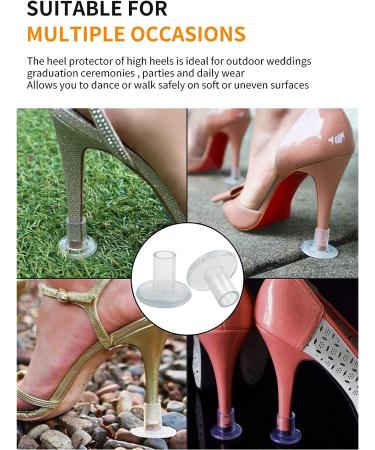 Clear High Heel Protectors for Wedding Grass - XS-L Sizes | Heel Repair Caps & Sole Covers - Buy Online on GoSupps.com