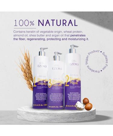 Ezero Purple Shampoo and Conditioner Set with Hair Mask - Blonde Hair Toner and Treatment for Color Treated Hair - Buy Online on GoSupps.com