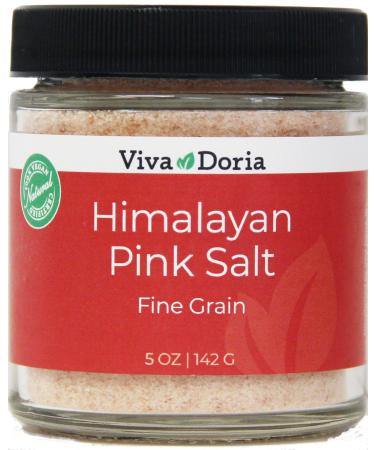 Viva Doria Authentic Himalayan Pink Salt Fine Grain 5 Oz (142g) Glass Jar