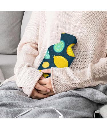 Lemon Hot Water Bottle with Plush Cover | Hand Warmer for Adults & Kids | 26.5x15.3cm - International Shipping Available - Buy Online on GoSupps.com