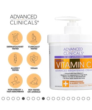 Advanced Clinicals Vitamin C Brightening Cream + Vitamin C Antioxidant Glow Facial Mist Set - Buy Online on GoSupps.com