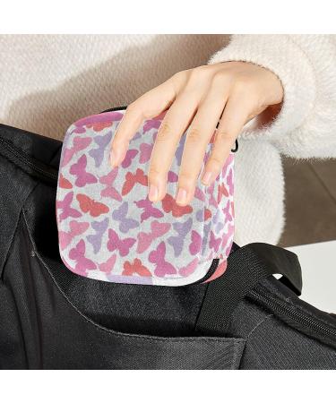Guantierendiy Pink Butterfly Print Menstrual Cup Pouch & Sanitary Napkin Storage Bag - Large Capacity Travel Organizer (Color 11) - Buy Online on GoSupps.com