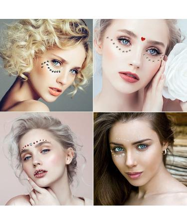 ZLXIN 10 Sheets Self Adhesive Rhinestone Stickers - Starlight Style Face Gems for Women, Festival Accessory and Nail Art Decorations - Buy Online on GoSupps.com
