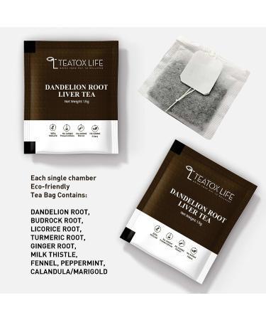 Dandelion Root Liver Cleanse Tea with Milk Thistle & Ginger | Liver Detox Support Blend - 50 Tea Bags - Buy Online on GoSupps.com