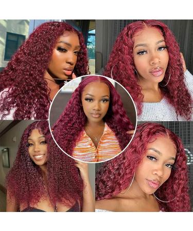 12A Grade 99j Burgundy Water Wave Hair 3 Bundles with Closure - Brazilian Virgin Remy Wine Red Ocean Wave Hair Extensions (12 14 16+10) - Buy Online on GoSupps.com