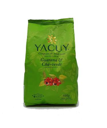Yacuy Yacuy Yerba Mate Green | GUARANA-CHA VERDE | Terere | Brazilian Mate Tea | Guarana & Chimarrao | Rich in Antioxidants Vitamins & Minerals 500g