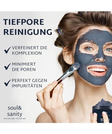 Soul and Sanity Sea Mud Face Mask with Aloe Vera & Vitamin E - Deep Cleansing & Nourishing Beauty Mask - 250g - International Shipping - Buy Online on GoSupps.com