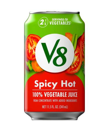 V8 Spicy Hot 100 Vegetable Juice, Tomato Blend, 11.5 FL OZ Bottle (Pack of 24) - Buy Online on GoSupps.com