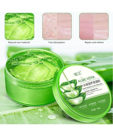 Aloe Vera Gel 300g Natural Aloe Gel Sun Relief Moisturizer Organic Aloe Vera Gel for Face & Body Soft and Soothing Sensitive Skin Hydration - Buy Online on GoSupps.com