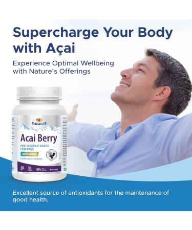 MapleLife Nutrition - Acai Berry 500 mg - Pure Superfruit Sourced from Brazil-Antioxidants - Boost Brain Function - Promote Skin Health No Artificial Ingredients - 120 Capsules - Buy Online on GoSupps.com