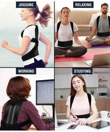 A&X Bravo Posture Corrector for Men and Women - Adjustable Lumbar Support Brace for Improved Posture and Pain Relief - Black (Size M) - Buy Online on GoSupps.com