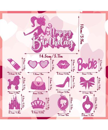 SKJIAYEE 25 Pcs Hot Pink Girls Birthday Cake Topper Pink Princess Cupcake Toppers Set Decorations for Kids Girls Women Birthday Party Pink Girls Theme Birthday Party Supplies - Buy Online on GoSupps.com