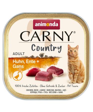 Animonda Carny Adult Country Cat food wet food for cats in the practical portion shell with chicken duck + goose 32 x 100g chicken duck + goose 100 g (32 Pack)