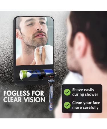 TAILI Fogless Shower Mirror with Razor Holder - No Drilling, Removable, Shatterproof & Waterproof - Black - Buy Online on GoSupps.com