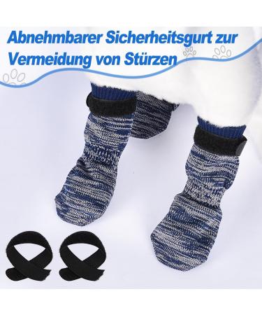 Shop Petloft Anti-Slip Dog Socks - 4 Pack with Adjustable Fastening for Small to Medium Dogs & Cats (XL Dark Blue Paw) | Indoor Slide-Resistant Socks for Pets - Buy Online on GoSupps.com