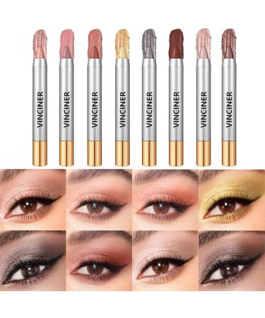 8 Colors Glitter Eyeshadow Stick Colorful Set 6 Eye Makeup Brush Set Waterproof Eye Shadow Pencil Eye shadow Stick Pen Makeup Set Waterproof & Long Lasting Starter Eyeshadow Stick Sets 58*8+6 - Buy Online on GoSupps.com