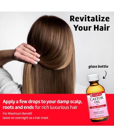 De La Cruz Castor Oil - 100% Pure Expeller Pressed Castor Oil for Nourishing Skin Hair Eyelashes and Eyebrows - 2 FL OZ (3 Glass Bottles) - Buy Online on GoSupps.com