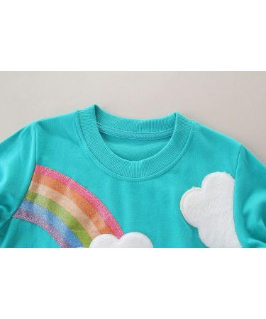 Girls Cotton Sweatshirt | Long Sleeve Pullover for Toddlers | Age 3-4 Years | Rainbow Design - Buy Online on GoSupps.com