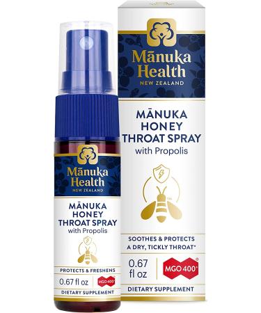 Manuka Health Manuka Honey Oral Spray with Propolis - 0.67 oz | Natural Throat Care - Buy Online on GoSupps.com