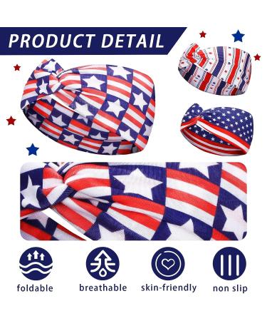 Patriotic American Flag Headband Set - 20 Pcs 4th of July Twisted Hair Bands for Women - USA Bandanas Stretchy Head Wraps for Independence Day Yoga & Running - Buy Online on GoSupps.com