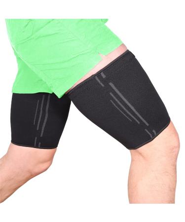 Thigh Compression Sleeve for Men & Women | Thigh Brace for Sciatica Pain Relief  Leg Injury  Hamstring & Hip Support | Ideal for Running & Workout (X-Large  Black) X-Large Black - Buy Online on GoSupps.com
