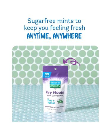 Buy SmartMouth Dry Mouth Dual-Action Mints - Sugar-Free Breath Mints 50 Count (8 Pack) - Refreshing Mellow Mint for International Shipping - Buy Online on GoSupps.com