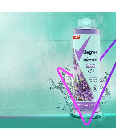 Degree Maximum Recovery Body Wash and Soak | Lavender Extract + Epsom Salt | Post-Workout Skincare | 22 oz - Buy Online on GoSupps.com