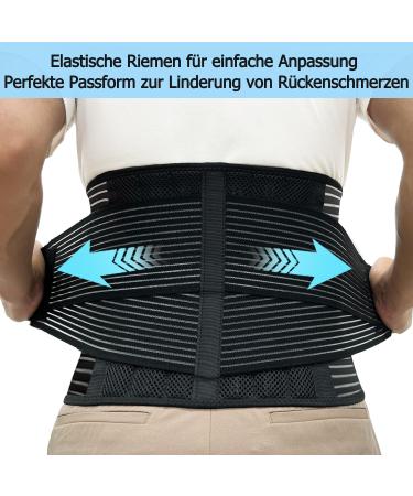 Surpown Back Support Belt - Breathable Back Band for Men & Women | Relieve Back Pain & Stabilize Lumbar Spine | Injury Prevention | Black L - Buy Online on GoSupps.com