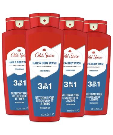 OLD SPICE HIGH ENDURANCE HAIR & BODY WASH CONDITIONER FOR MEN 2 128 ML TOTAL (PACK OF 4)