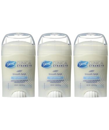Secret Clinical Strength Soft Solid Antiperspirant Deodorant - Light & Fresh Scent 1.6oz (Pack of 3) - Buy Online on GoSupps.com