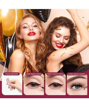 Magnetic Eyelashes with Eyeliner (8 Packs) Reusable Glue-Free 5 Lengthening Styles | Shop Now - Buy Online on GoSupps.com