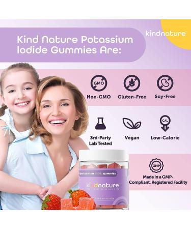 Kind Nature Potassium Iodide Gummies - 65mg Chewable Tablets for Adults & Kids - Non-GMO, Gluten-Free, Vegan - 3rd Party Lab Tested - Buy Online on GoSupps.com