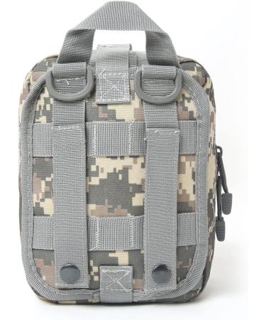 Waterproof Tactical First Aid Pocket Kit - Molle EMT Pouch for Outdoor Camping Travel & Adventure (Camo Gray) - Buy Online on GoSupps.com