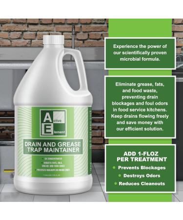 Drain & Grease Trap Maintainer - 1 Gallon | Biological Formula for Fats Oils & Grease | 128 Treatments for Grease Traps Septic & Sewers - Buy Online on GoSupps.com