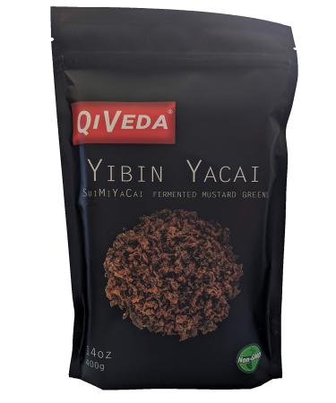 QiVeda Premium Yibin Ya Cai | Sui Mi Ya Cai | Preserved Vegetable (Fermented Mustard Sprouts) | 400g (14oz)