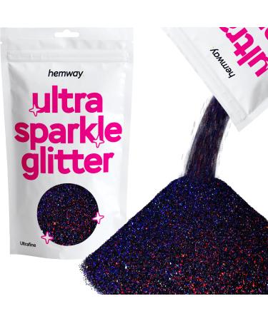 Hemway Ultra Sparkle Glitter Black Holographic 100g / 0.35oz Multi-Purpose Epoxy Resin Arts & Crafts Cosmetic Safe Body Hair Face Nail Weddings Art Beauty Tumblers Flowers Powder Dust Premium