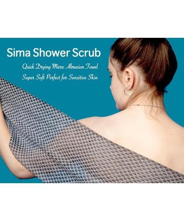 Sima Japanese Exfoliating Washcloth Towel - Dual-Sided Body Scrubber for Gentle Exfoliation - Hexagon Fibers for Smooth Skin - Extra Long Towel for Face & Body - 1 Pack - Buy Online on GoSupps.com