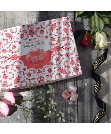 Truede Rose with Rose Petals Turkish Delight Rose (275g) - Traditional Hand-Made Dusted Rose Flavour Turkish Delight - Buy Online on GoSupps.com